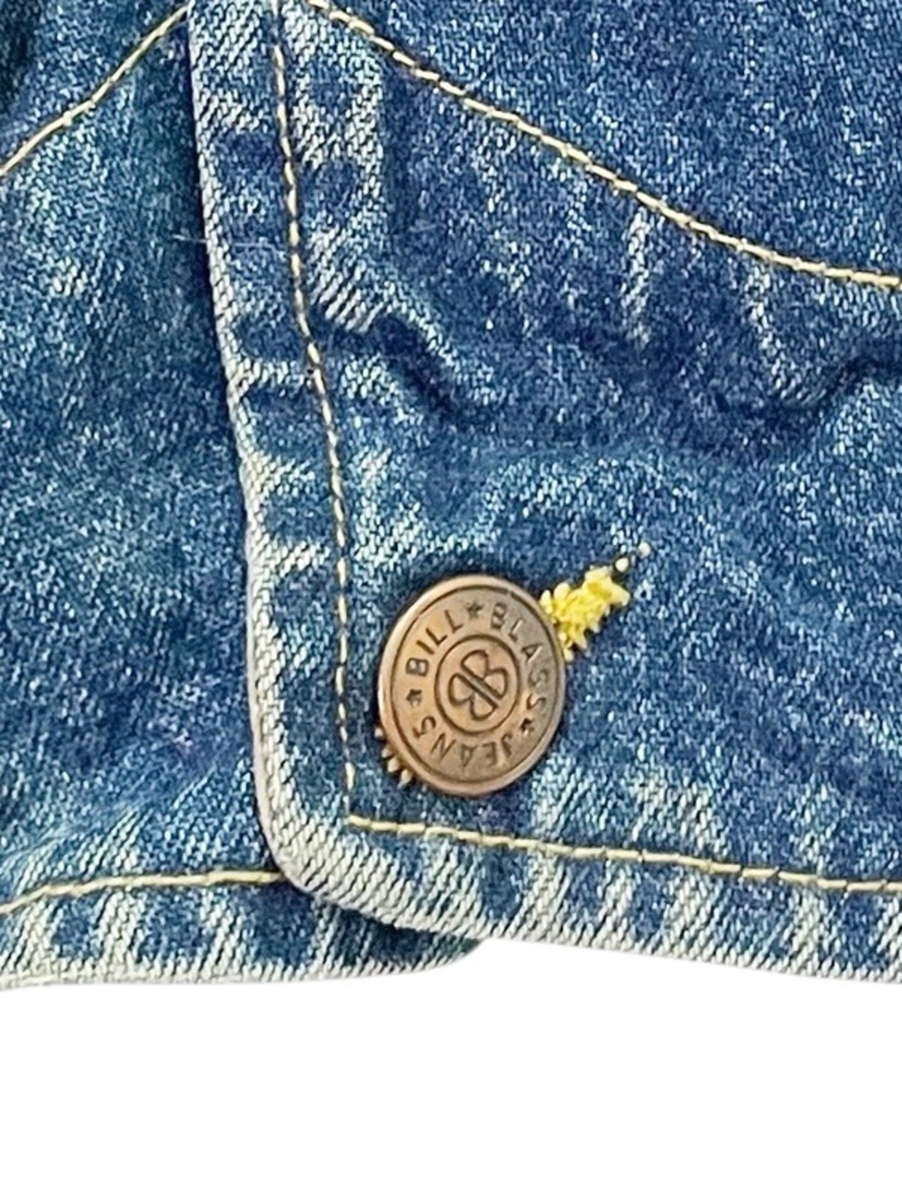 Vintage Bill Blass Jeans Denim Chore Jacket XL Corduroy Collar Barn Workwear - Picture 10 of 14